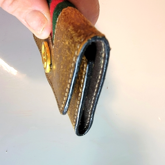 AUTHENTIC Gucci key/cardholder Sherry line in cognac leather ghw - Picture 9 of 10